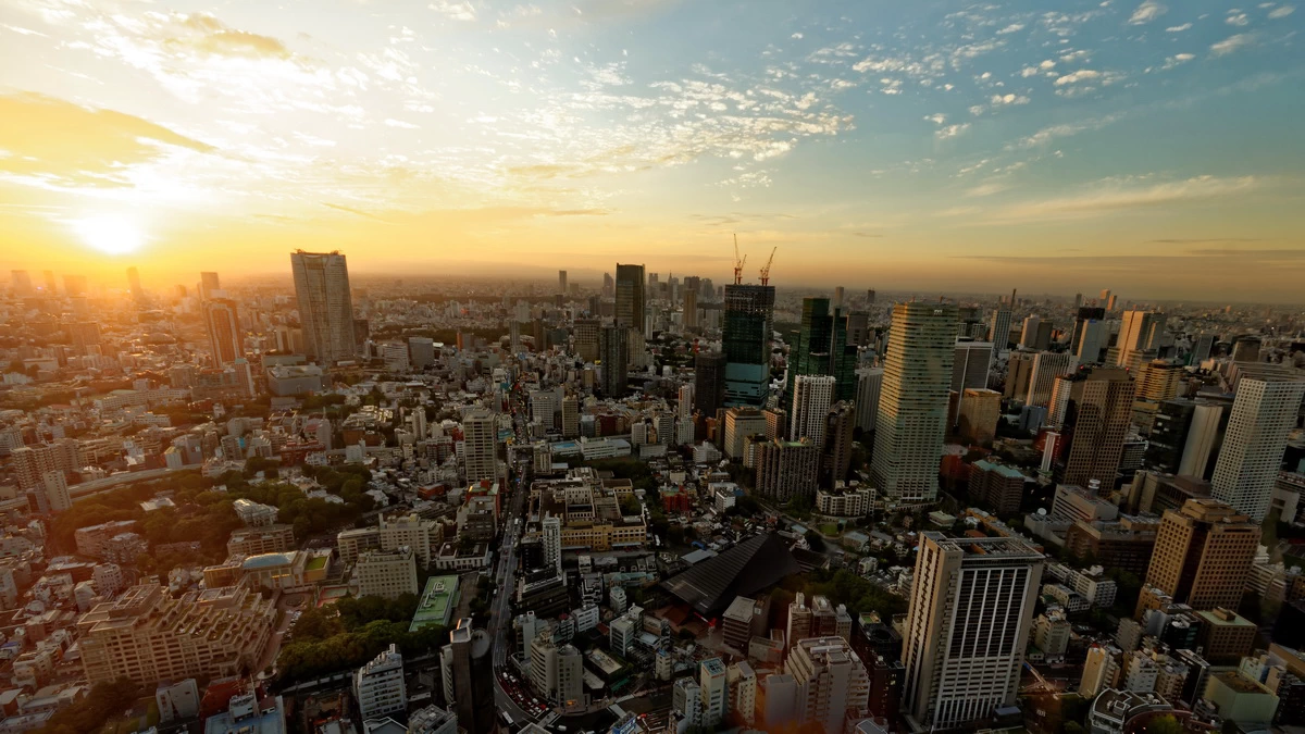 photographie du couché de soleil sur Tokyo - Kyōru Agence web créative